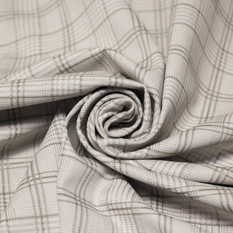 Gabardine coton & élasthanne - Prince-de-Galles gris