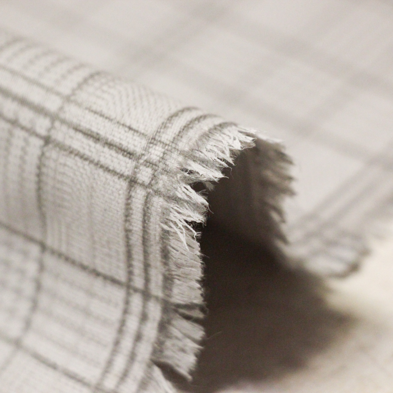 Gabardine coton & élasthanne - Prince-de-Galles gris