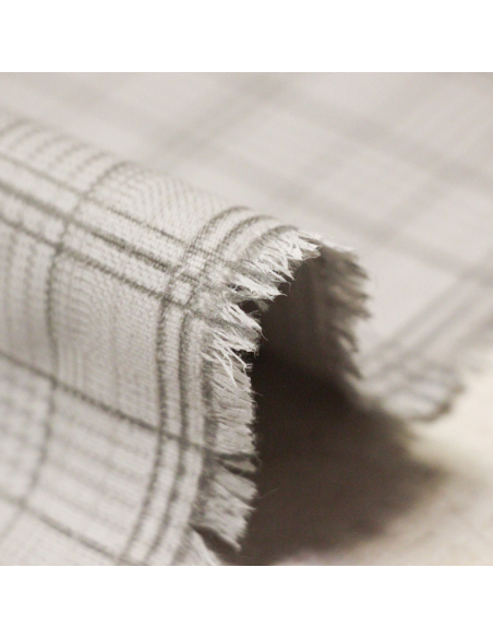 Gabardine coton & élasthanne - Prince-de-Galles gris