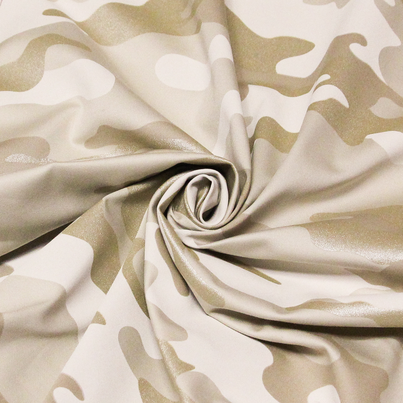 Gabardine coton & élasthanne - Militaire beige brillant