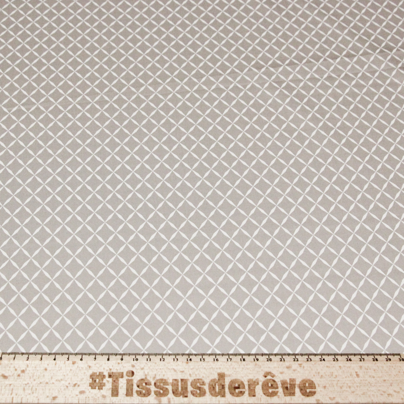 Gabardine coton & élasthanne - Maillage gris