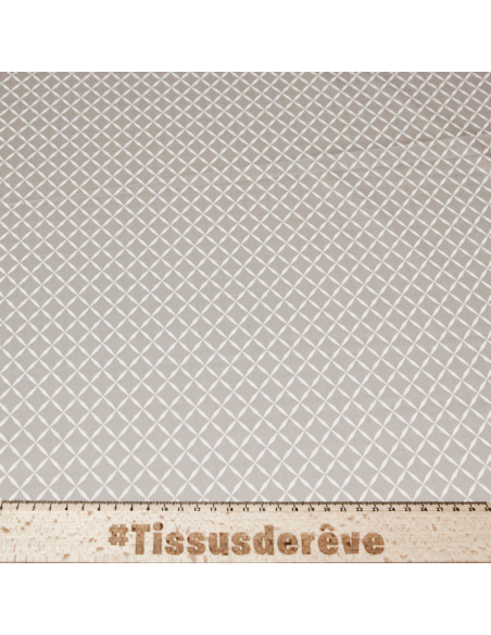 Gabardine coton & élasthanne - Maillage gris