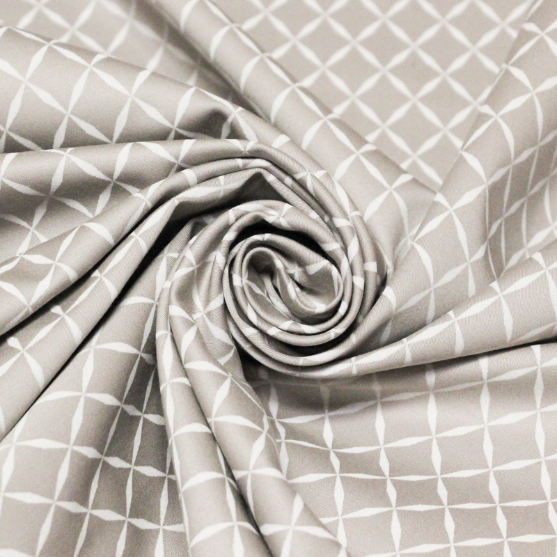 Gabardine coton & élasthanne - Maillage gris