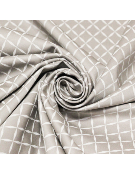Gabardine coton & élasthanne - Maillage gris