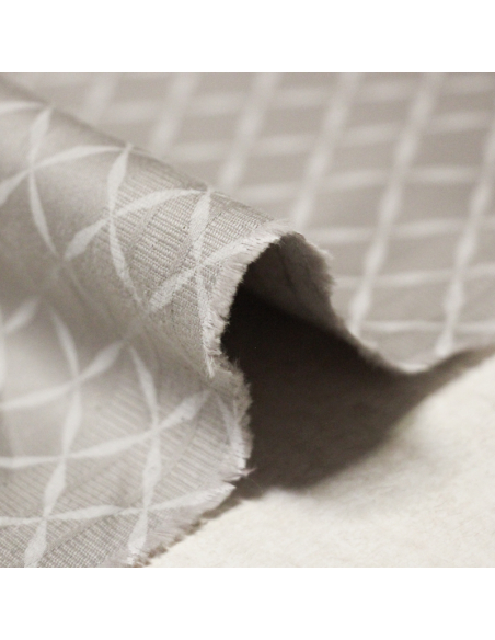 Gabardine coton & élasthanne - Maillage gris