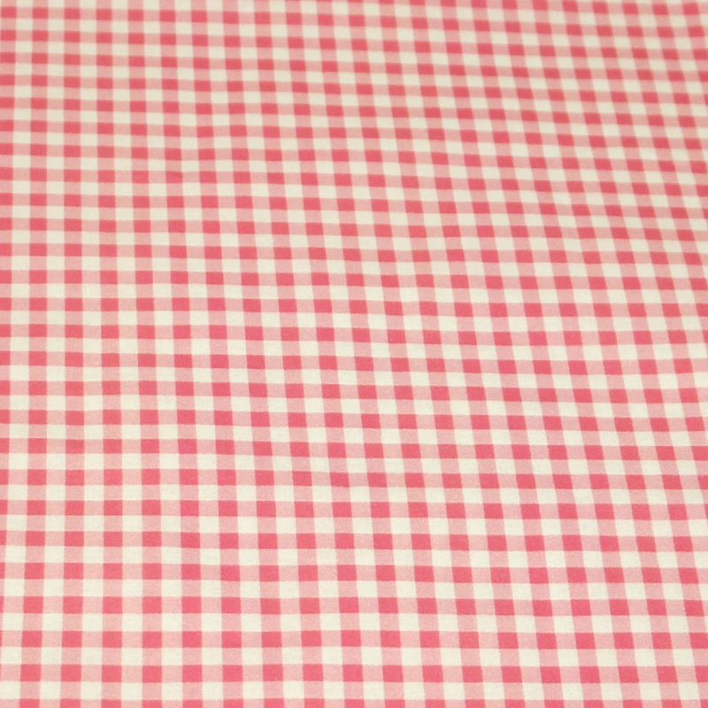 Cretonne 100% coton - Vichy rose