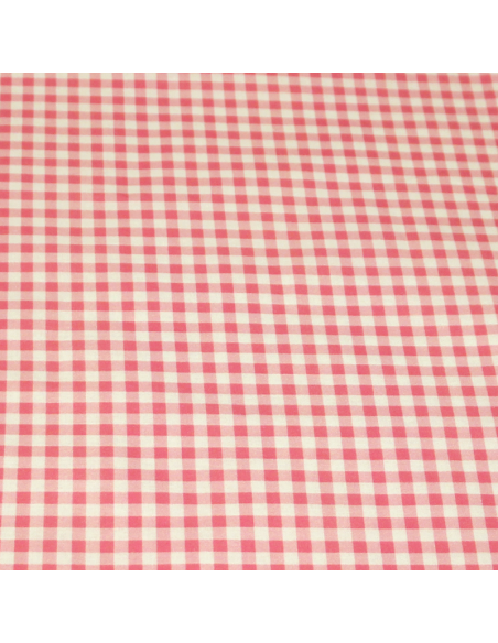 Cretonne 100% coton - Vichy rose