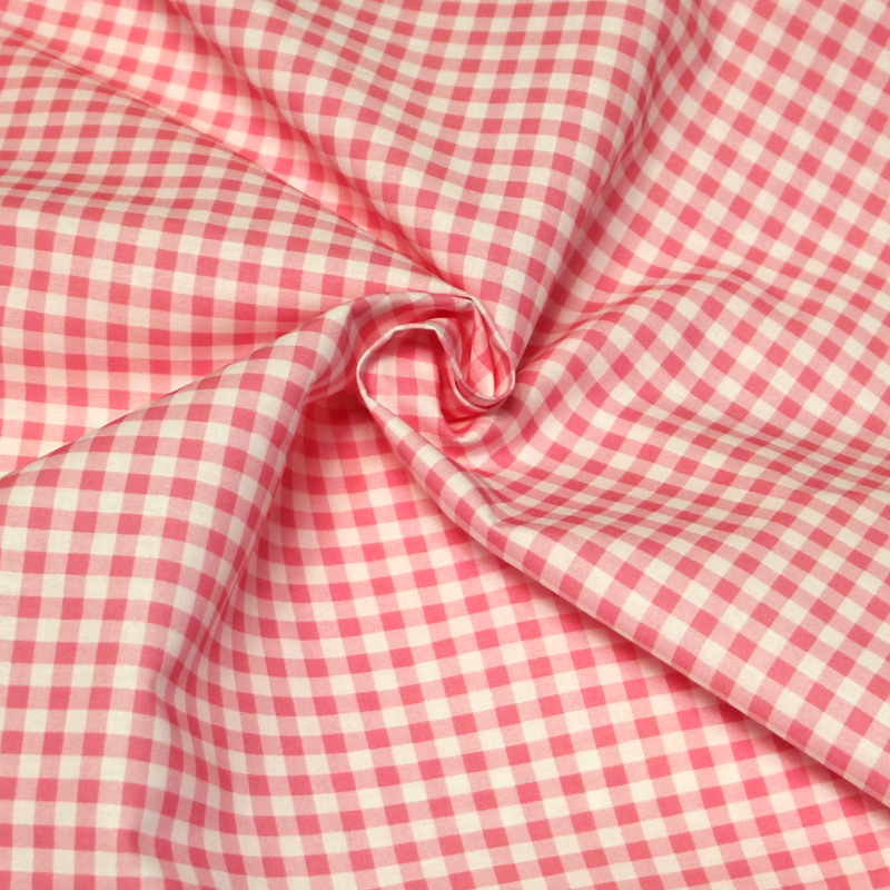 Cretonne 100% coton - Vichy rose