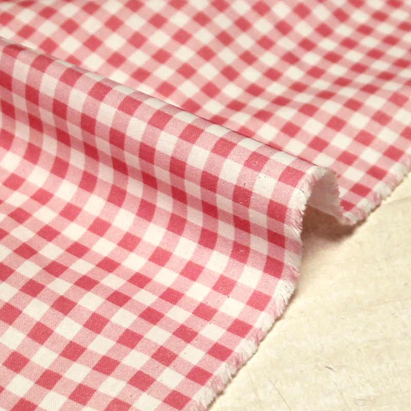 Cretonne 100% coton - Vichy rose