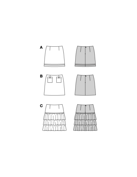 Patron Burda 5726 - Jupe