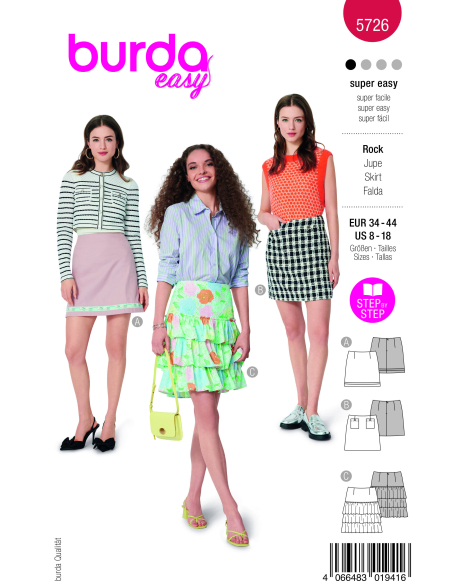 Patron Burda 5726 - Jupe