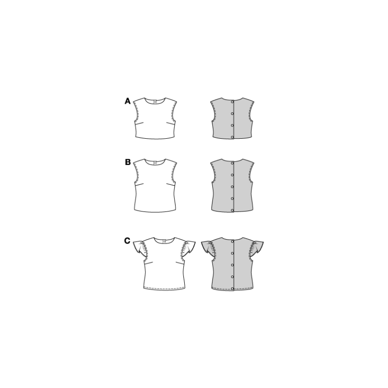 Patron Burda 5727 - Top ajusté à épaules tombantes