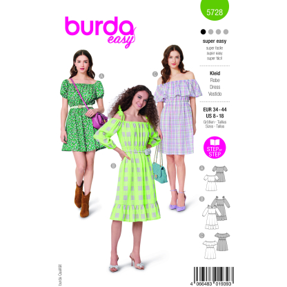 Patron Burda 5728 - Robe d'été polyvalente