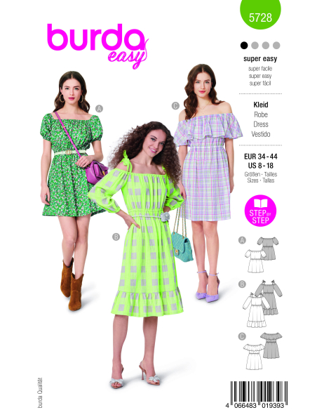 Patron Burda 5728 - Robe d'été polyvalente