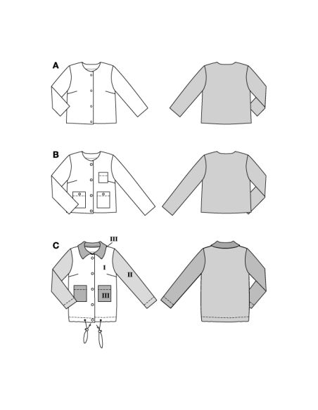 Patron Burda 5729 - Blazer et veste pour femme