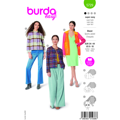 Patron Burda 5729 - Blazer et veste pour femme