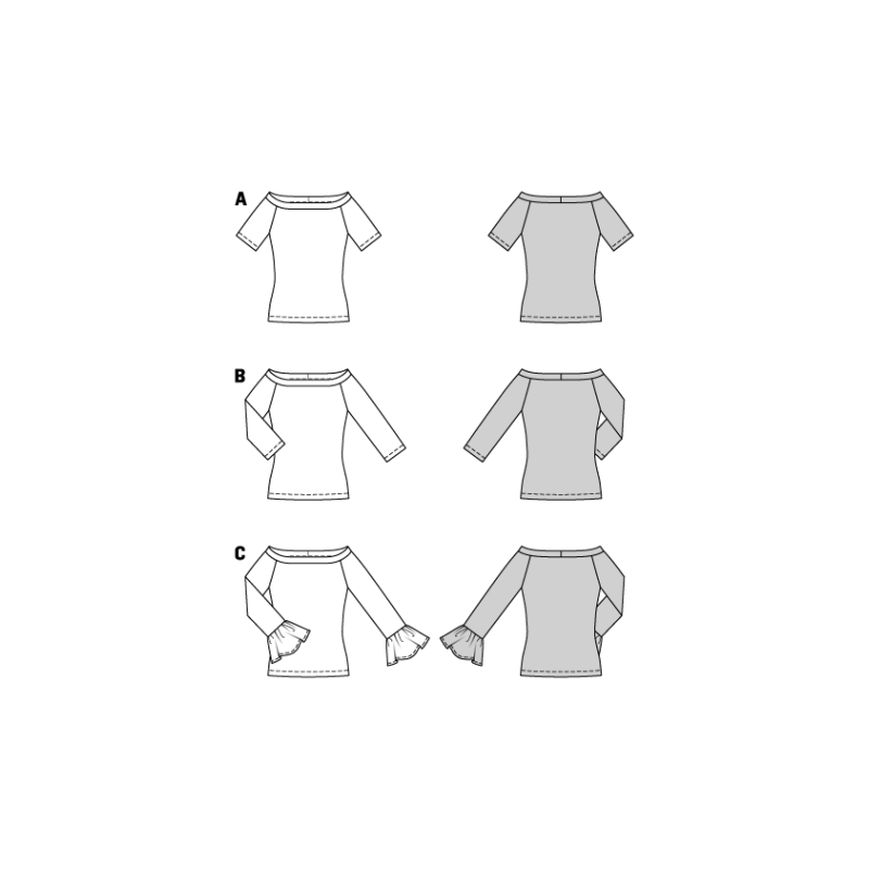 Patron Burda 5730 - Top féminin polyvalent
