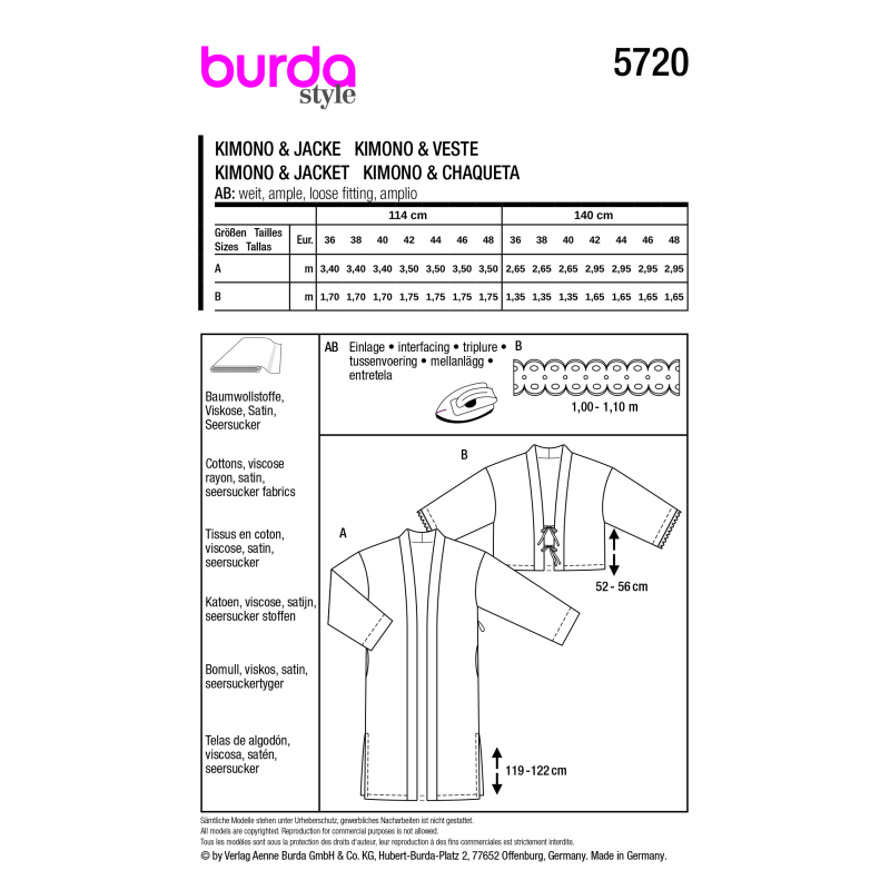 Patron Burda 5720 - Robe portefeuille élégante