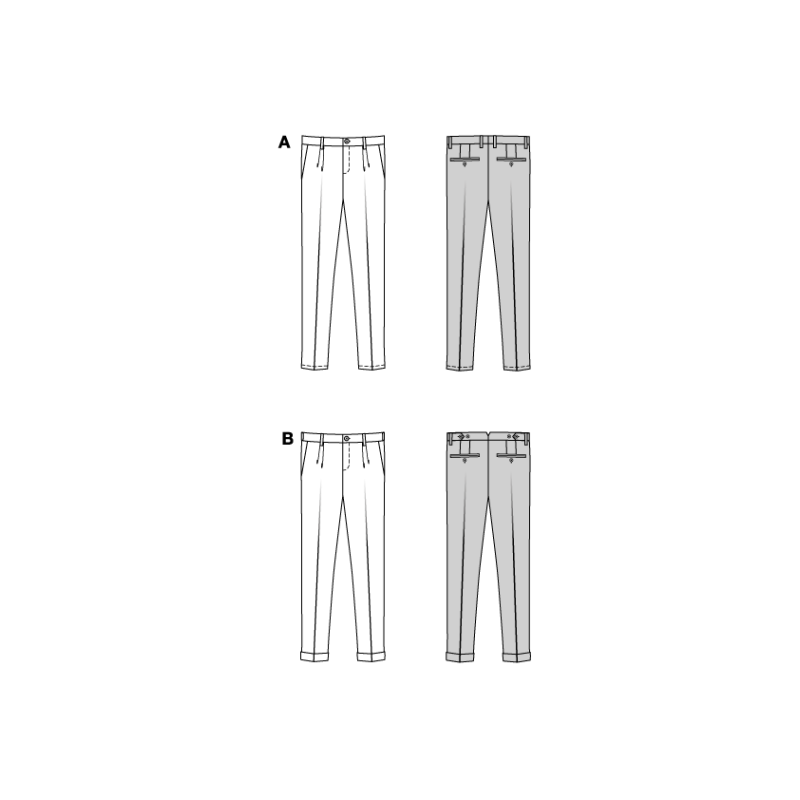 Patron Burda 5722 - Pantalon classique pour hommes