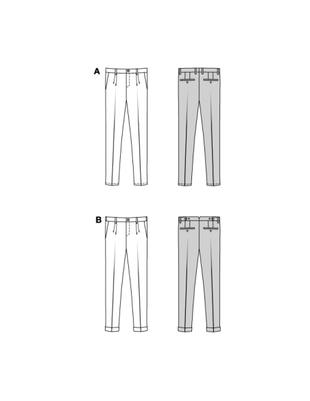 Patron Burda 5722 - Pantalon classique pour hommes