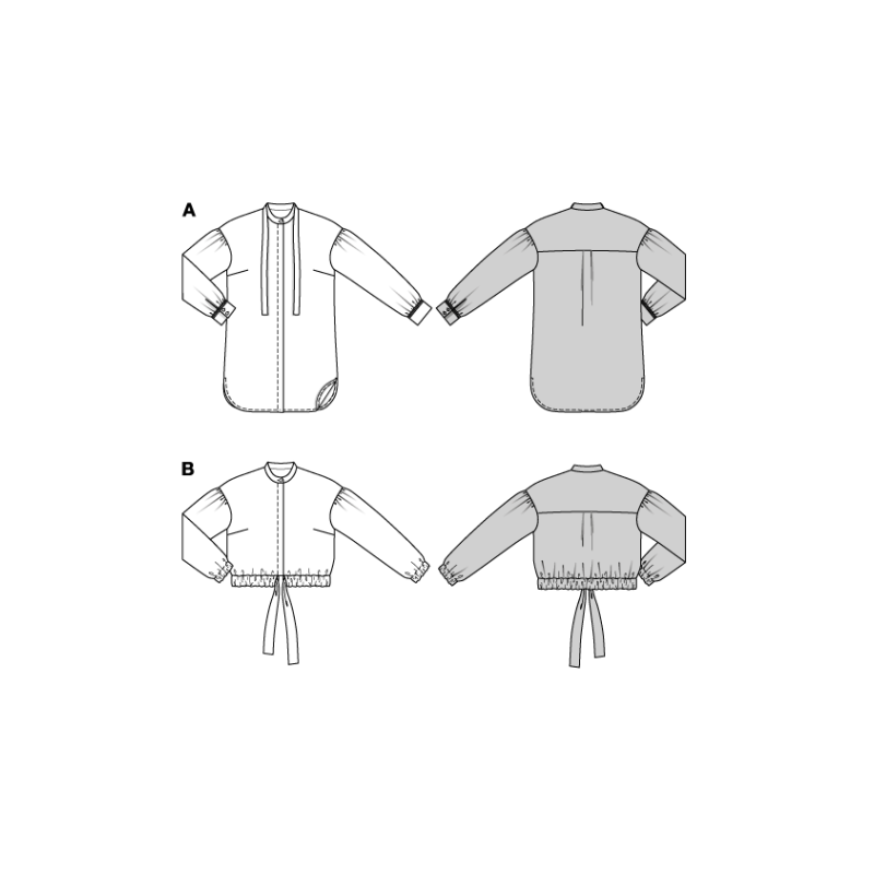 Patron Burda 5723 - Blouse à nouer au col ou en bas