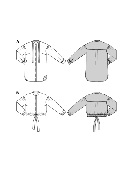 Patron Burda 5723 - Blouse à nouer au col ou en bas