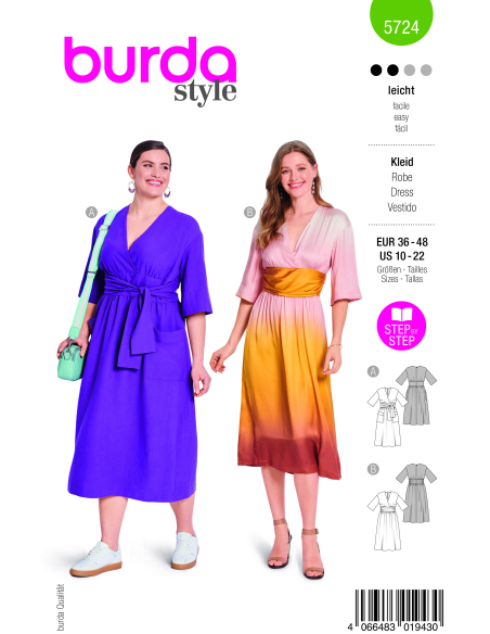 Patron Burda 5724 - Robe féminine polyvalente