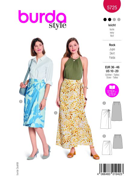 Patron Burda 5725 - Jupe féminine polyvalente