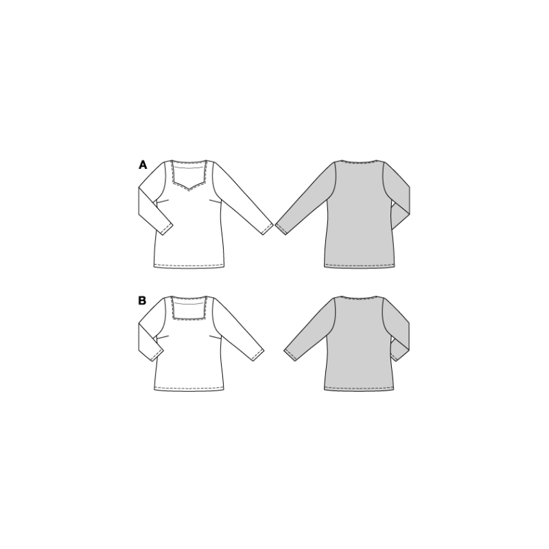 Patron Burda 5731 - T-shirt féminin polyvalent