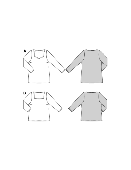 Patron Burda 5731 - T-shirt féminin polyvalent