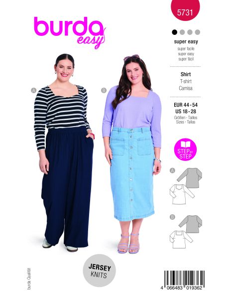 Patron Burda 5731 - T-shirt féminin polyvalent