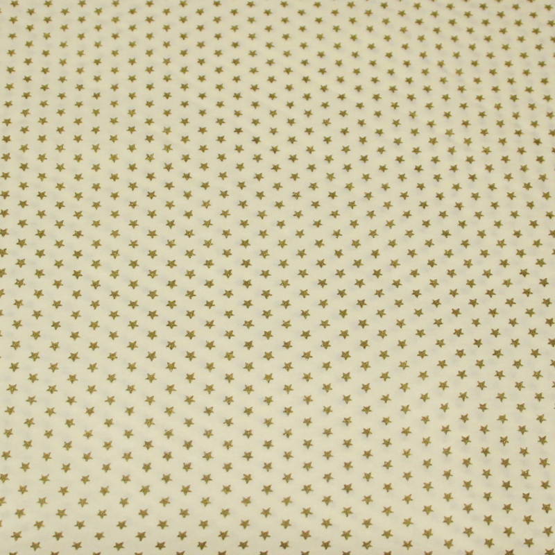 Popeline 100% coton - Étoile dorée fond jaune
