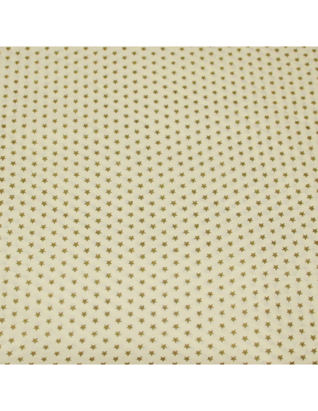 Popeline 100% coton - Étoile dorée fond jaune