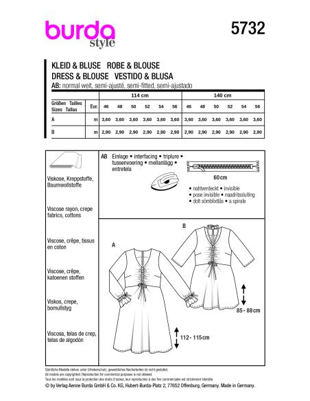 Patron Burda 5732 - Robe et blouse polyvalentes