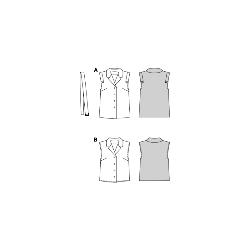 Patron Burda 5734 - Blouse façon gilet sans manches