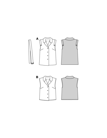 Patron Burda 5734 - Blouse façon gilet sans manches