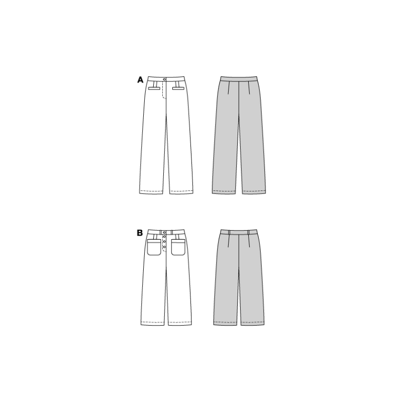 Patron Burda 5735 - Pantalon évasé en deux longueurs