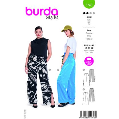 Patron Burda 5743 - Pantalon tendance avec détails innovants