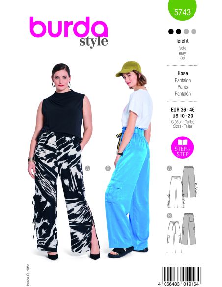 Patron Burda 5743 - Pantalon tendance avec détails innovants