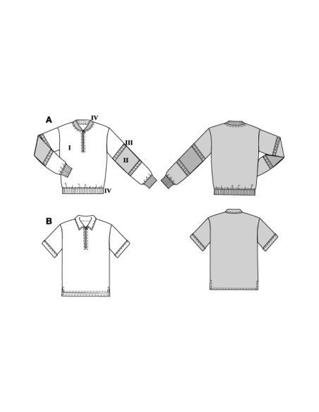 Patron Burda 5744 - Pull-over et t-shirt pour homme au style rétro