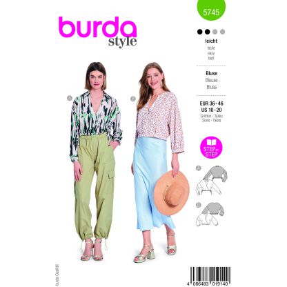 Patron Burda 5745 - Blouse légère et élégante