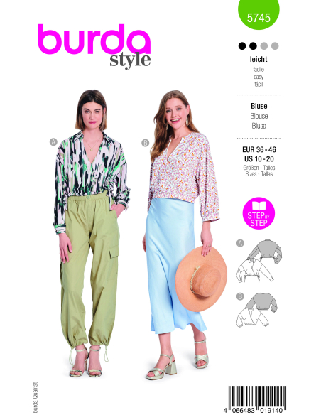 Patron Burda 5745 - Blouse légère et élégante