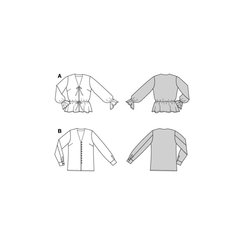 Patron Burda 5746 - Blouse féminine et décontractée