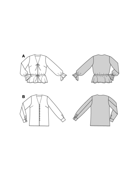 Patron Burda 5746 - Blouse féminine et décontractée