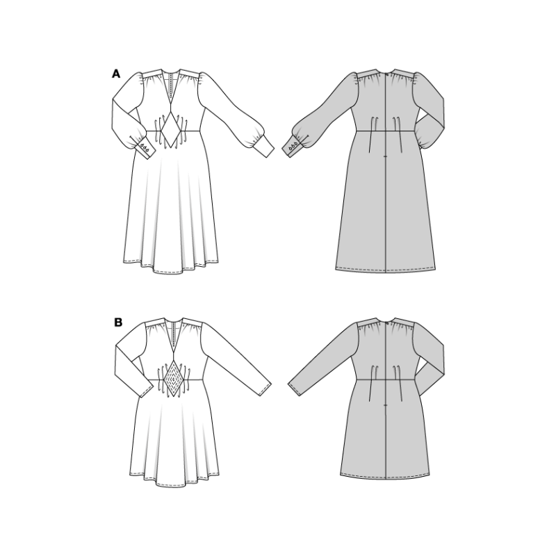 Patron Burda 5748 - Robe élégante avec détails couture