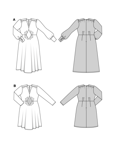 Patron Burda 5748 - Robe élégante avec détails couture