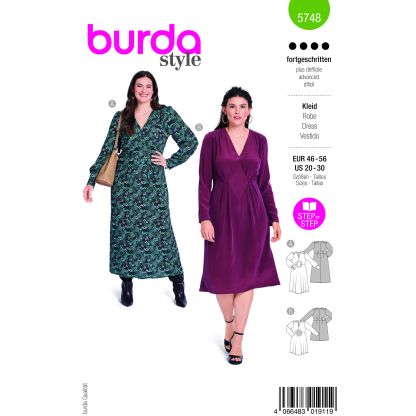Patron Burda 5748 - Robe élégante avec détails couture