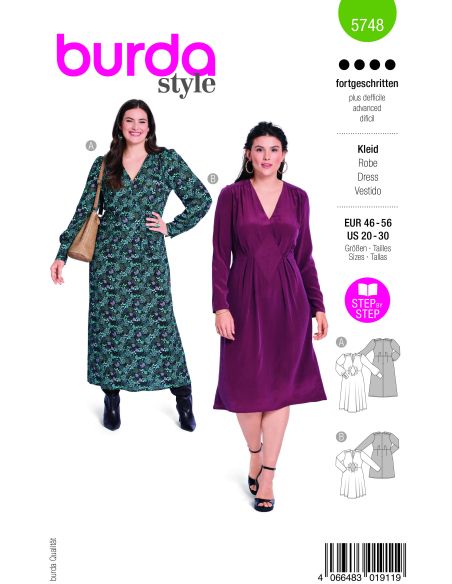 Patron Burda 5748 - Robe élégante avec détails couture