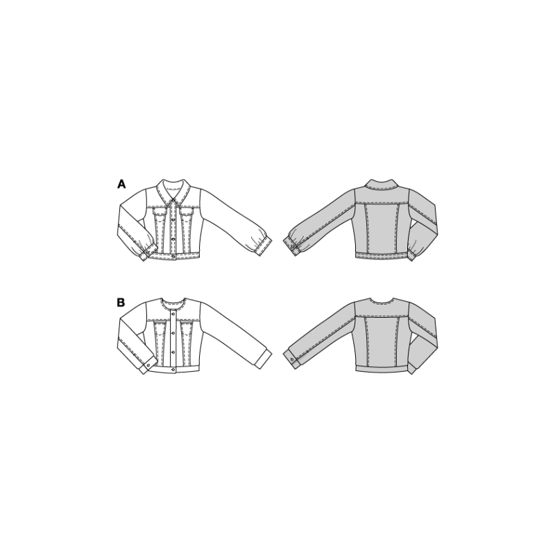 Patron Burda 5749 - Vestes décontractées à boutons
