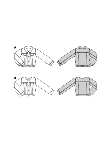Patron Burda 5749 - Vestes décontractées à boutons